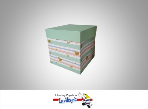 [CR1501] CAJA REGALO CORAZON 15X15X15 CM MULTICOLOR MARCA S/M