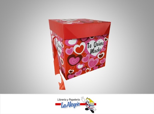 [CR1504] CAJA REGALO TE QUIERO MUCHO 15X15X15 CM ROJO S/M