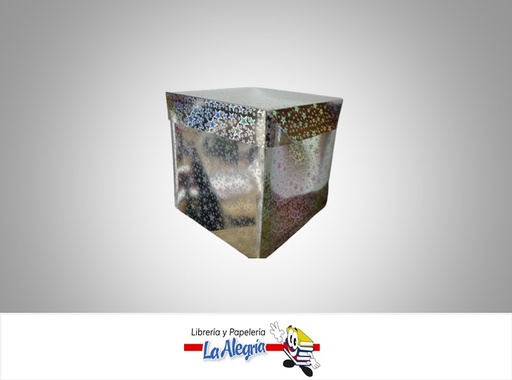 [CR1507] CAJA REGALO HOLOGRAFICA ESTRELLA 15X15X15 CM PLATA MARCA S/M
