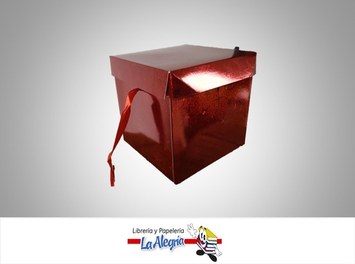 [CR1508] CAJA REGALO HOLOGRAFICA ESTRELLA 15X15X15 CM ROJO MARCA S/M