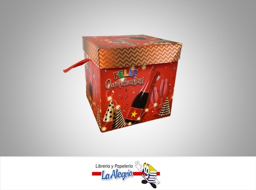 [CR1524] CAJA REGALO GLOBOS/ESTRELLAS 15X15X15CM BLANCO/AMARILLO MARCA S/M