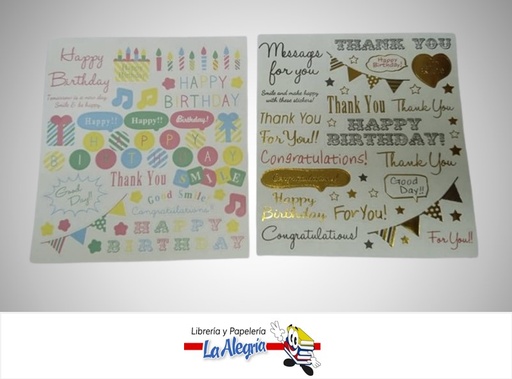 [ETTORNASOL03] ETIQUETA TORNASOL HAPPY BIRTHDAY PAQUETE MARCA S/M