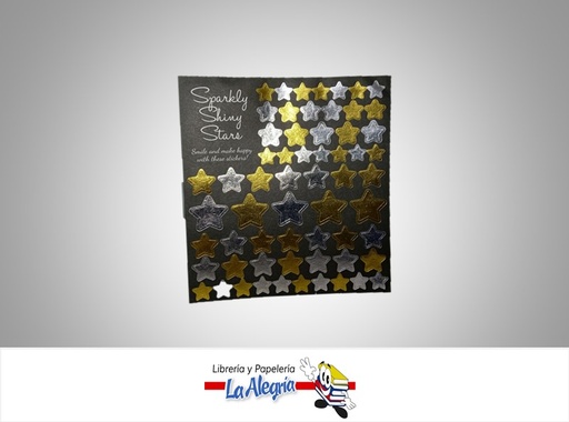 [ETTORNASOL04] ETIQUETA TORNASOL ESTRELLAS ORO/PLATA PAQUETE MARCA S/M