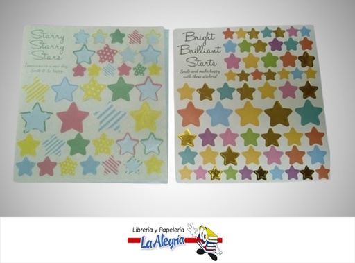 [ETTORNASOL07] ETIQUETA TORNASOL ESTRELLAS ORO/PASTEL PAQUETE MARCA S/M