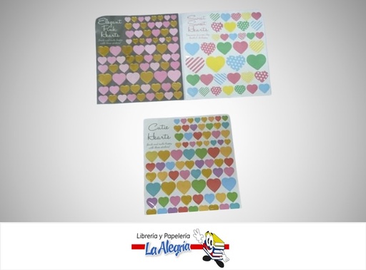 [ETTORNASOL08] ETIQUETA TORNASOL CORAZONES PAQUETE MARCA S/M