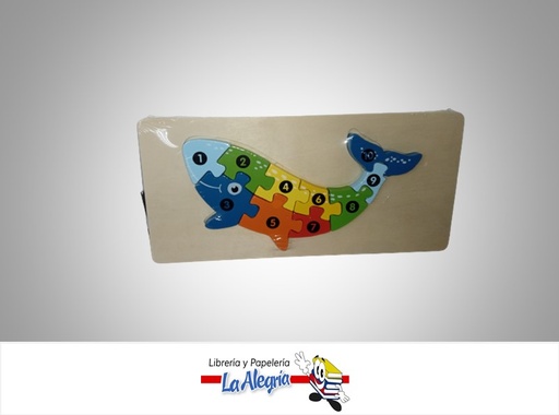 [1R063] ROMPECABEZA MADERA BALLENA 10.2X21.3CM MARCA S/M