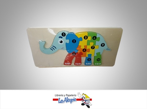 [1R070] ROMPECABEZA MADERA ELEFANTE 10.2X21.3CM MARCA S/M
