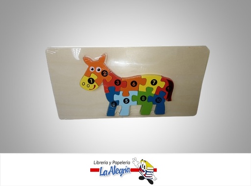 [1R071] ROMPECABEZA MADERA CABALLO 10.2X21.3CM MARCA S/M