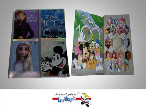[7707463697107] LIBRETA COSIDA DISNEY 100 HOJAS DOBLE LINEA CON STICKERS MARCA PRIMAVERA