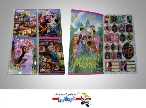 [7707463697121] LIBRETA COSIDA DISNEY ENCANTO 100 HOJAS 1 LINEA CON STICKERS MARCA PRIMAVERA