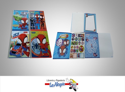 [7707463697220] LIBRETA COSIDA MARVEL 100 HOJAS DOBLE LINEA CON STICKERS MARCA PRIMAVERA
