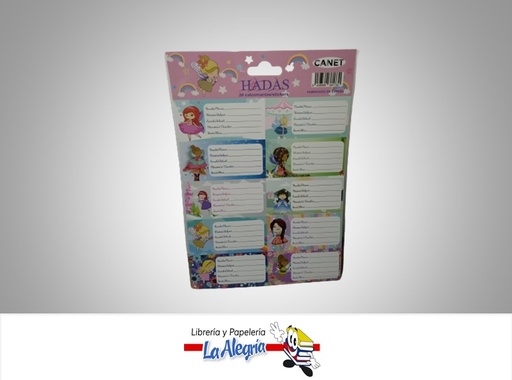 [8436560381730] ETIQUETAS ESCOLARES STICKERS HADAS PAQUETE DE 20 UNIDADES MARCA CANET