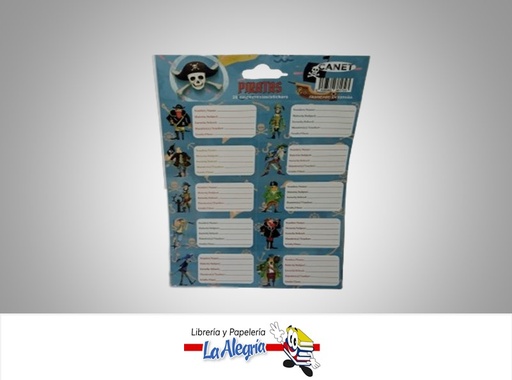 [8436560381723] ETIQUETAS ESCOLARES STICKERS PIRATAS PAQUETE DE 20 UNIDADES MARCA CANET
