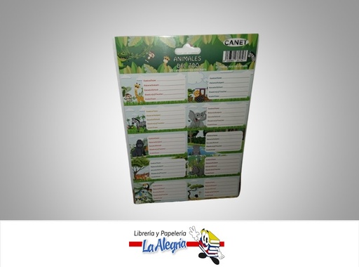 [8436560381747] ETIQUETAS ESCOLARES STICKERS ANIMALES DE ZOOLOGIGO PAQUETE DE 20 UNIDADES MARCA CANET