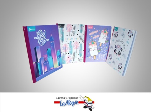 [7702111589001] LIBRETA COSIDA XPRESARTE NIÑA 100 HOJAS CUADRICULADO STICKERS MARCA NORMA