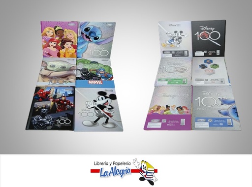 [7707463697282] LIBRETA EMPASTADA DISNEY/MARVEL/STAR WARS 100 HOJAS DOBLE LINEA CON STICKERS MARCA PRIMAVERA