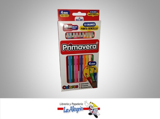 [7707463692669] LAPICES DE COLORES 4MM CON SACAPUNTA 12 UND MARCA PRIMAVERA