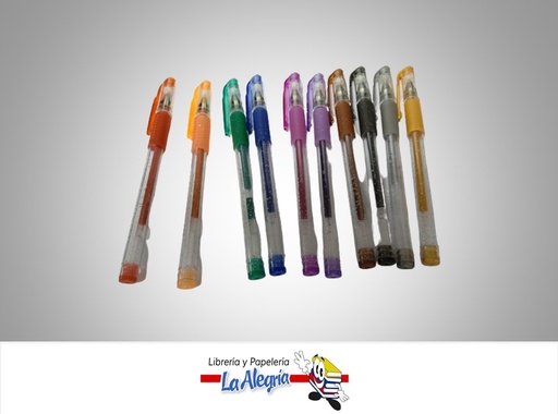 [BOLIGELESCAR] BOLIGRAFO GEL ESCARCHA 1MM UND COLORES SURTIDOS MARCA CRISVI