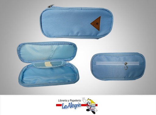 [CARTU20] CARTUCHERA CON BOLSILLO 21.5 X 8 CM AZUL CIELO MARCA PRINCESS
