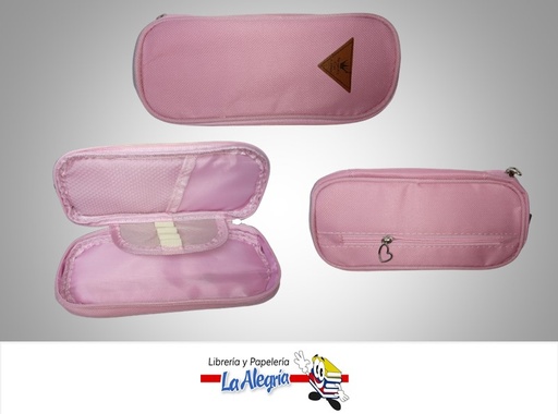 [CARTU22] CARTUCHERA CON BOLSILLO 21.5 X 8 CM ROSADO MARCA PRINCESS