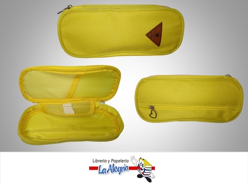 [CARTU23] CARTUCHERA CON BOLSILLO 21.5 X 8 CM AMARILLO MARCA PRINCESS