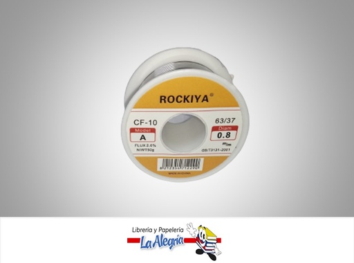 [8212354712290] ESTAÑO PARA SOLDAR 0.8 MM ROLLO MARCA ROCKIYA