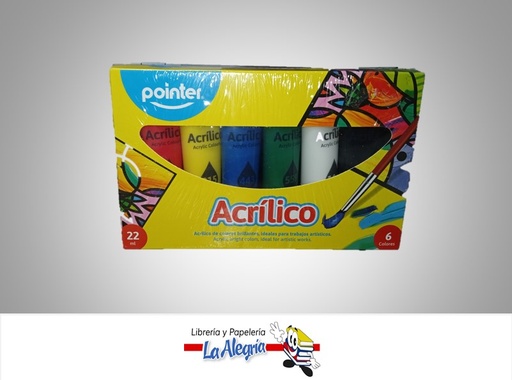 [7453038444262] PINTURA ACRILICA BAP622; 22 ML 6 COLORES MARCA POINTER