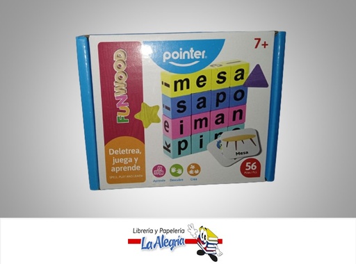 [7453010093105] DELETREA, JUEGA Y APRENDE JUEGO DIDACTICO DELETREA PZZ2297 56 PZAS. MARCA POINTER