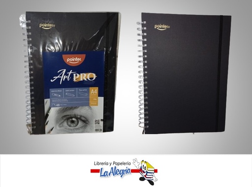 [7453038433525] BLOCK DE BOCETO ESPIRAL ART PRO A4 21X29.6CM 200G 48 HOJAS MARCA POINTER
