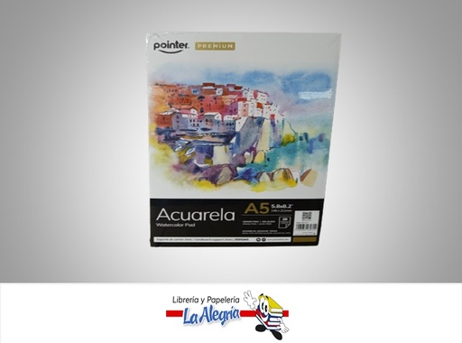 [7450210004177] BLOCK PARA ACUARELA A5 14.8X21.1CM 300G 20 HOJAS MARCA POINTER