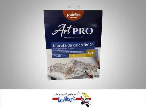[7453078504612] BLOCK DE CALCO LIBRETA ART PRO TP91290 22.6X30.5CM 90G 30 HOJAS MARCA POINTER