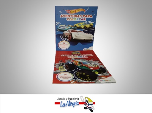 [6014417083086] LIBRO COLOREAR HOT WHEELS 24 PAGINAS 2 TITULOS TEMATICA INFANTIL MARCA SICOBEN