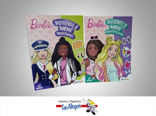 [6014417049037] LIBRO COLOREAR VISTIENDO A BARBIE CON STICKERS TEMATICA INFANTILES MARCA SICOBEN
