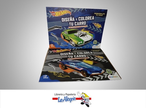 [6014417051047] LIBRO COLOREAR CREA TU CARRO HOT WHEELS 48 PAGINAS 2 TITULOS TEMATICA INFANTIL EDITORIAL SICOBEN