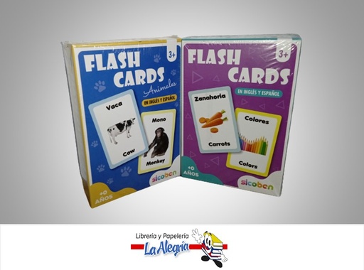 [734439125163] CARTAS MEMORIA ESPAÑOL-INGLES 2 TIPOS FRUTAS Y VERDURAS, ANIMALES MARCA SICOBEN