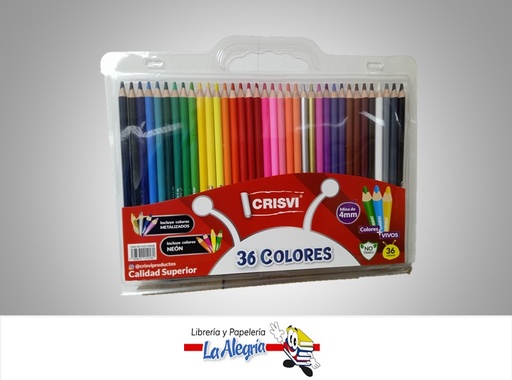 [7598874012180] LAPICES DE COLORES 4MM 36 COLORES MARCA CRISVI