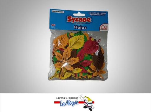 [7591213024929] FIGURAS DE FOAMY ADHESIVAS HOJAS 60 PZAS MARCA SYSABE