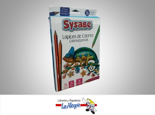 [7591213022925] LAPICES DE COLORES DELUXE 36 PZAS 3MM SYSABE