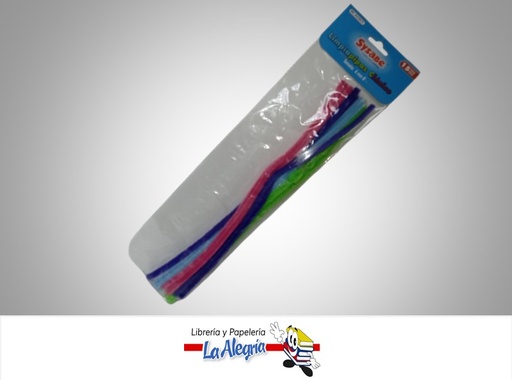 [7591213014180] CHENIL CLASICO 30CMX6MM MULTICOLORES PAQ 15 UND MARCA SYSABE