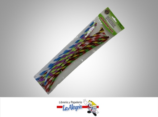 [7501214910305] CHENIL DULCE  P004 ; 30CMX6MM MULTICOLORES PAQ 15 UND MARCA BARRILITO