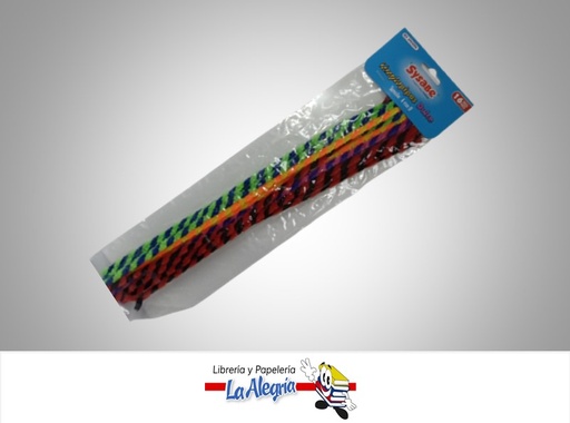 [7591213014142] CHENIL DULCE  8422006 30CMX6MM MULTICOLORES PAQ 16 UND MARCA SYSABE