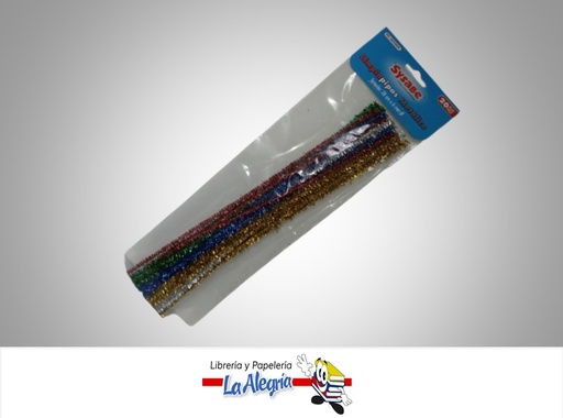 [7591213014128] CHENIL METALIZADO 30CMX6MM MULTICOLORES PAQ 20 UND MARCA SYSABE