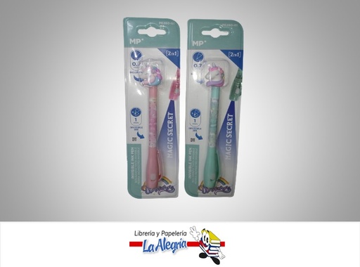 [8435250904730] BOLIGRAFO TINTA INVISIBLE MAGICO UNICORNIO PE260-01 0.7MM Y 1.0MM  MARCA MP