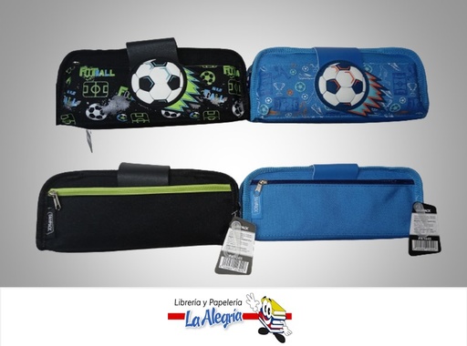 [8435464223016] CARTUCHERA CON BOLSILLO TRIPLE PA1045 22X10CM FUTBOL MARCA MP