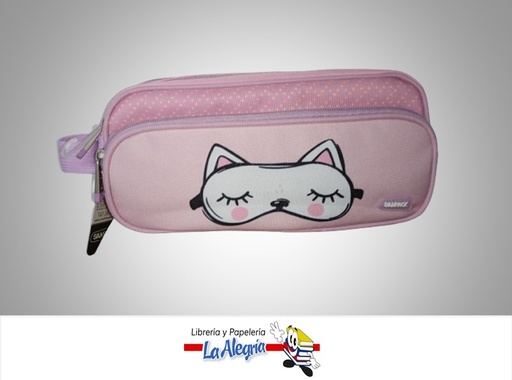 [8435464185970] CARTUCHERA CON BOLSILLO TRIPLE PA1023-16 22X10CM GATO  MARCA MP