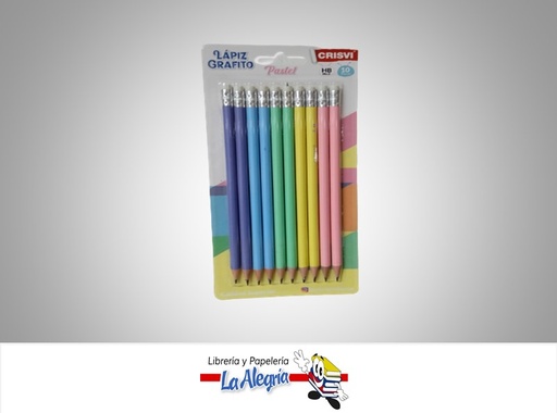 [7598874011701] LAPIZ DE GRAFITO HB N° 2 PASTEL PAQUETE DE 10 UND MARCA CRISVI