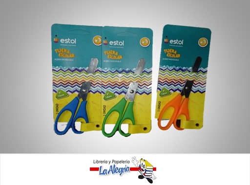 [7453091307023] TIJERA ESCOLAR PUNTA ROMA 5.5"MARCA ESTOL