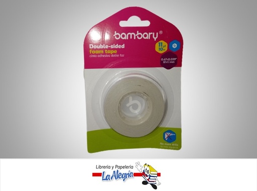 [7453086100011] CINTA DOBLE FAZ 12MM X 1.1MM X 10 M UND MARCA BAMBARY