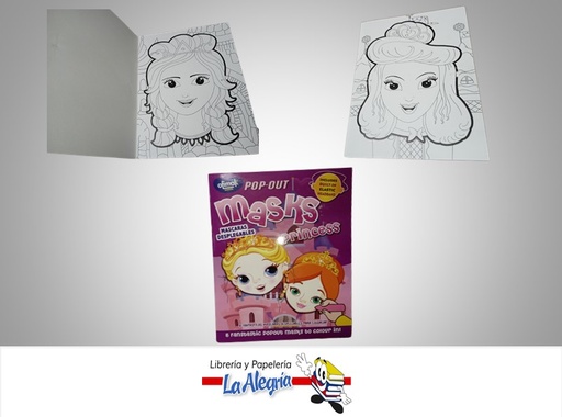 [653981354008] BLOCK DE MASCARAS PRINCESA OK294B 8 HOJAS MARCA OFIMAK