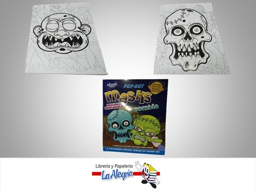 [653981353698] BLOCK DE MASCARAS ZOMBIE OK294 8 HOJAS MARCA OFIMAK
